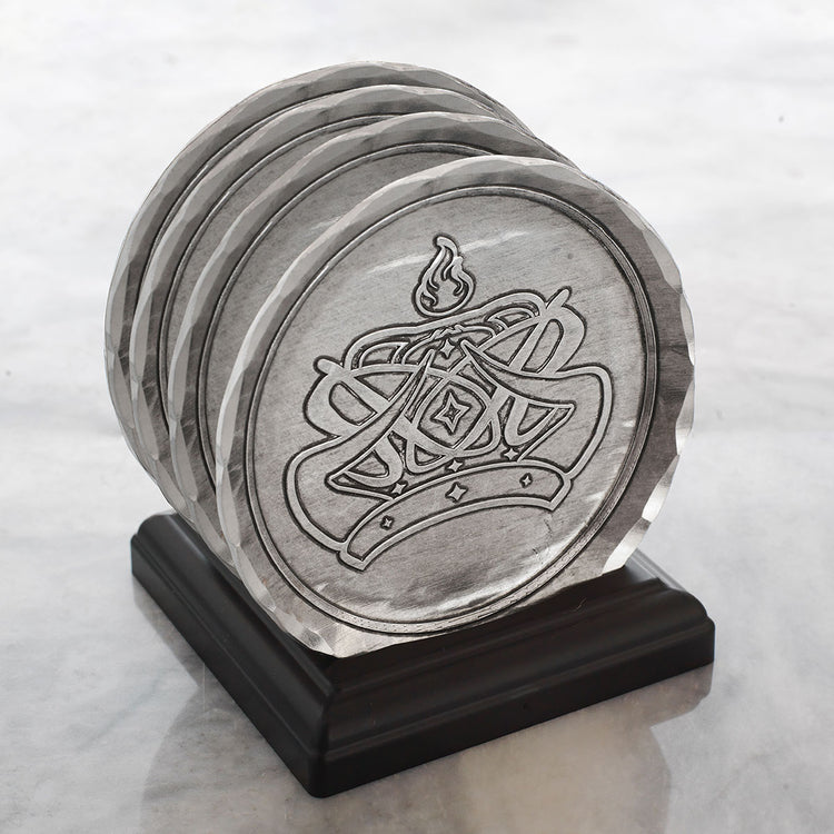 York Round Coaster Set with Caddy