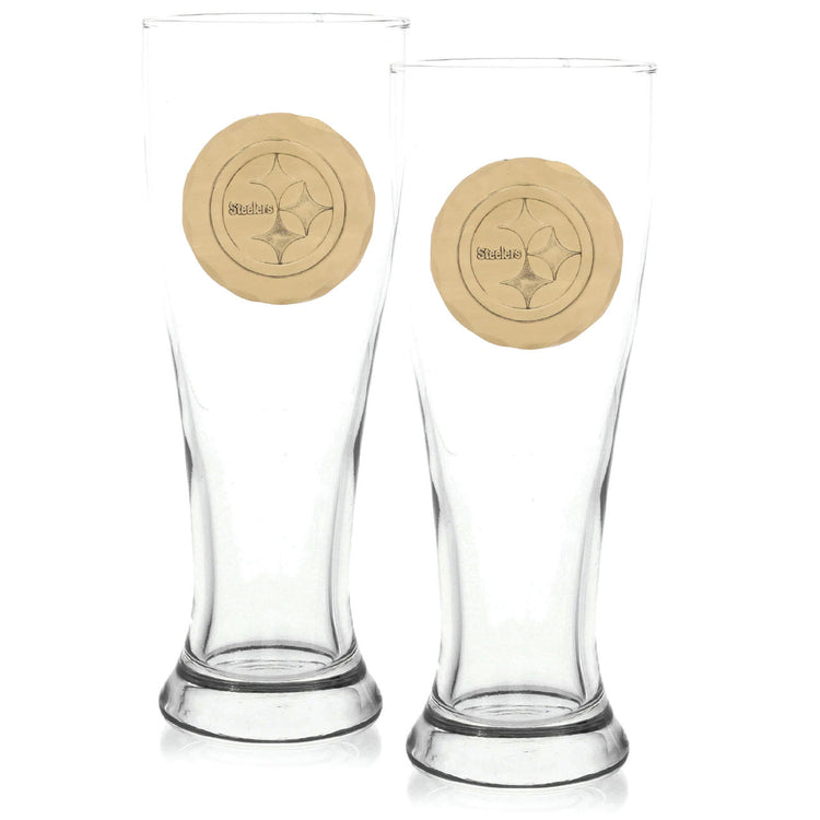 York Pilsner Glass with Medallion Set of 2