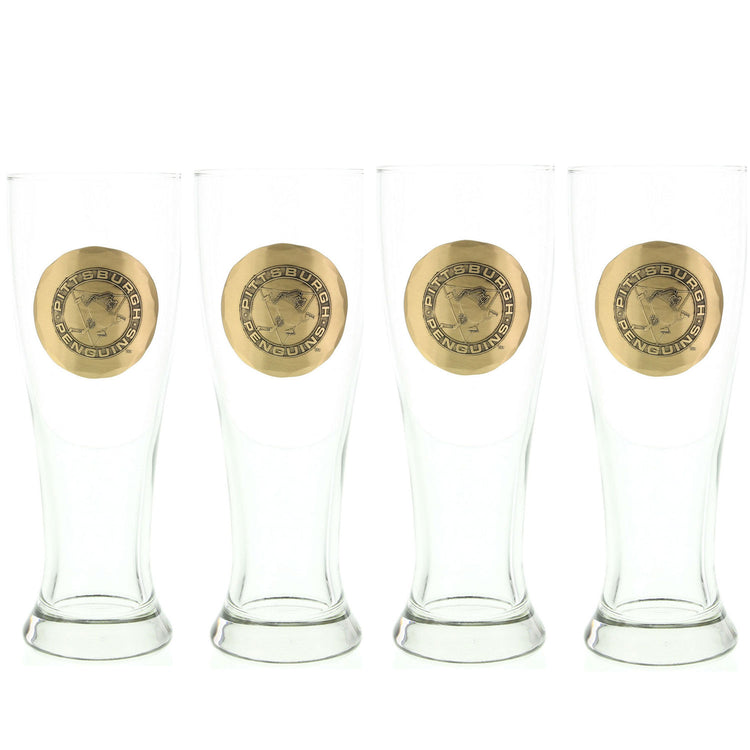 York Pilsner Glass with Medallion Set of 4
