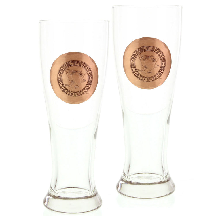 York Pilsner Glass with Medallion Set of 2