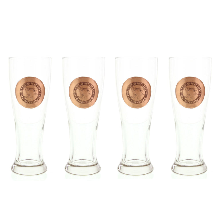 York Pilsner Glass with Medallion Set of 4