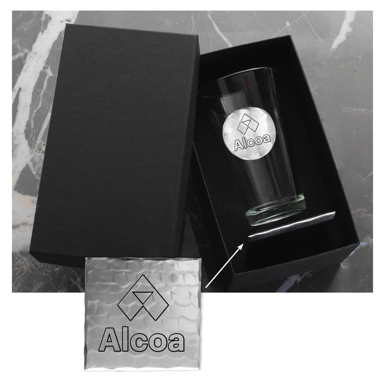 SOHO Single Pint Glass and Square Coaster Set