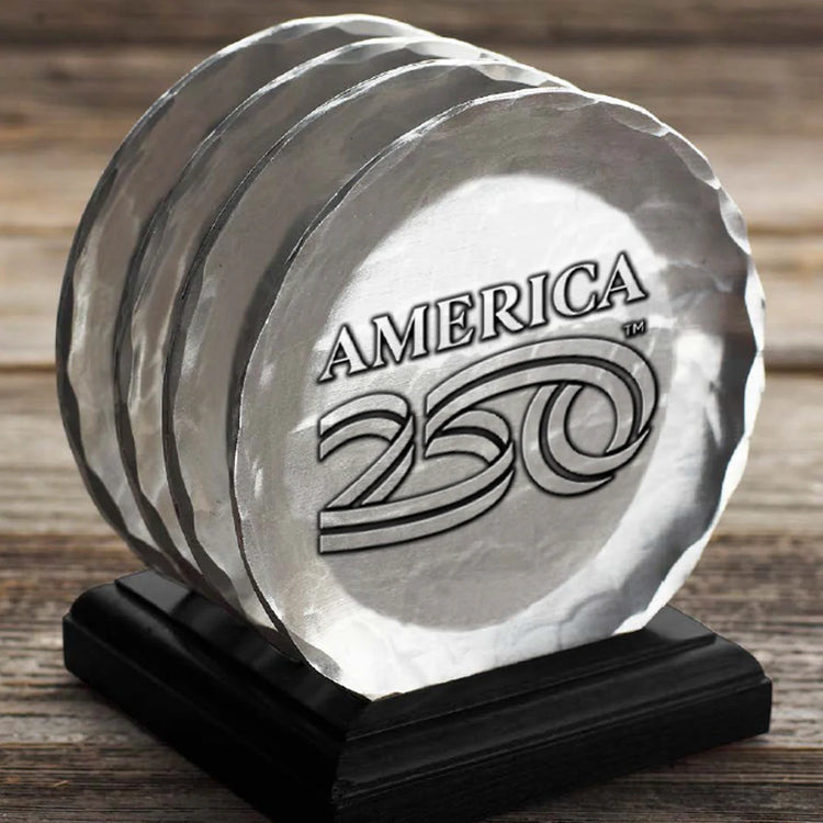 America250 Coaster Set with Caddy with Custom Engraving