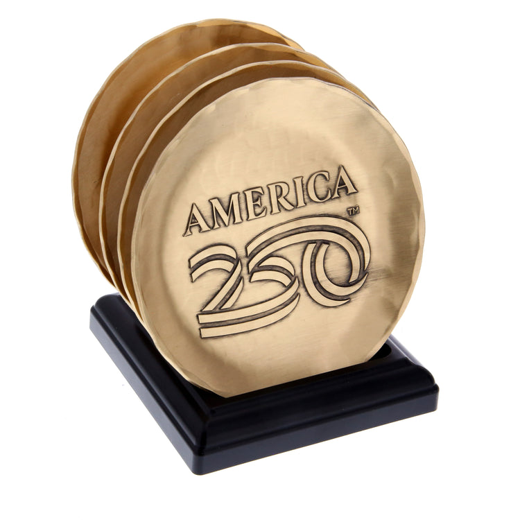 America250 Coaster Set with Caddy with Custom Engraving