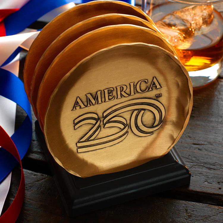 America250 Coaster Set with Caddy with Custom Engraving