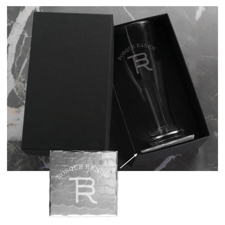 SOHO Single Pilsner and Square Coaster Set