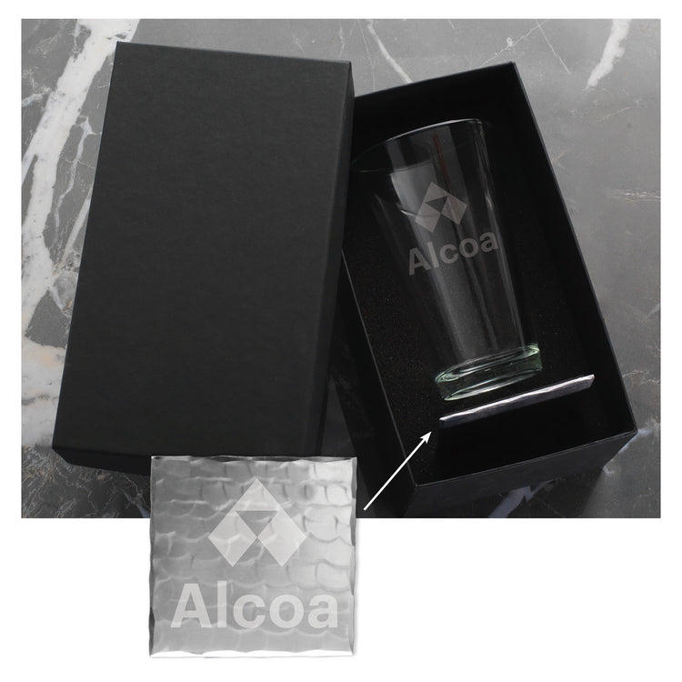 SOHO Single Pint Glass and Square Coaster Set