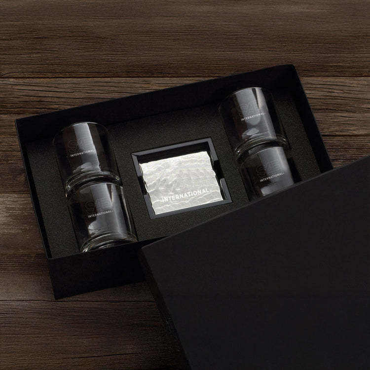 Soho 4-Piece Rocks Glass and Coaster Set