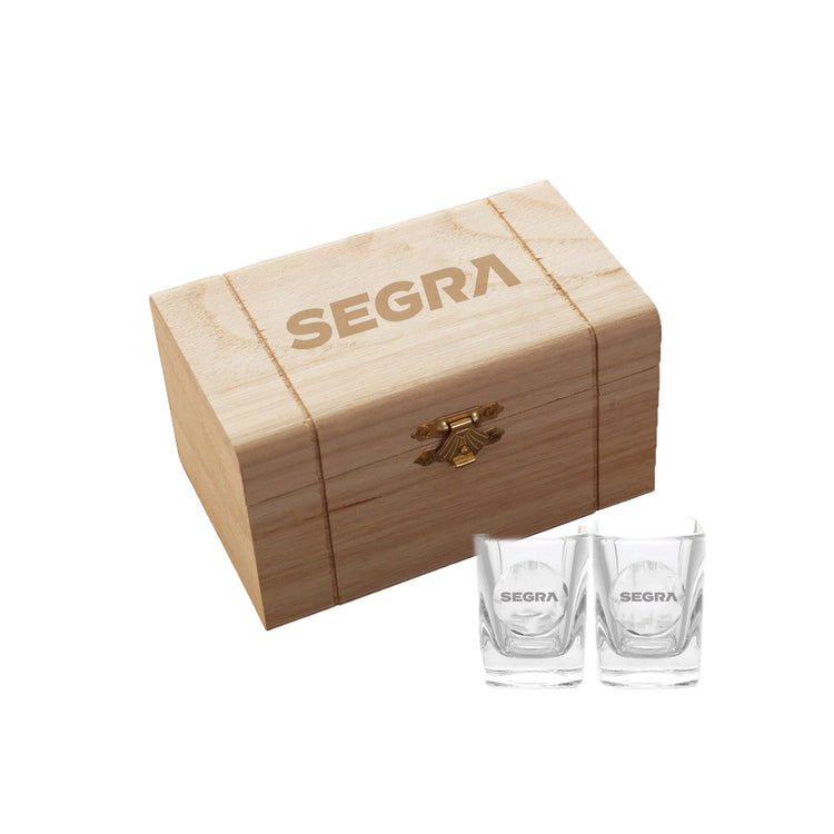 Staten 2-Piece Shot Glass Set in Pine Box