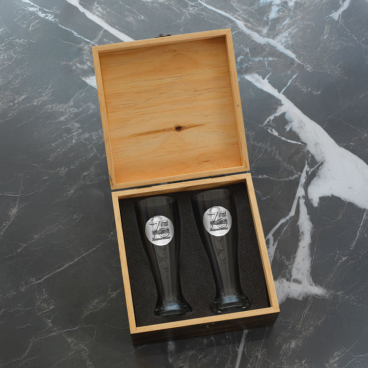 Manhattan 2-Piece Pilsner Set in Engraved Box