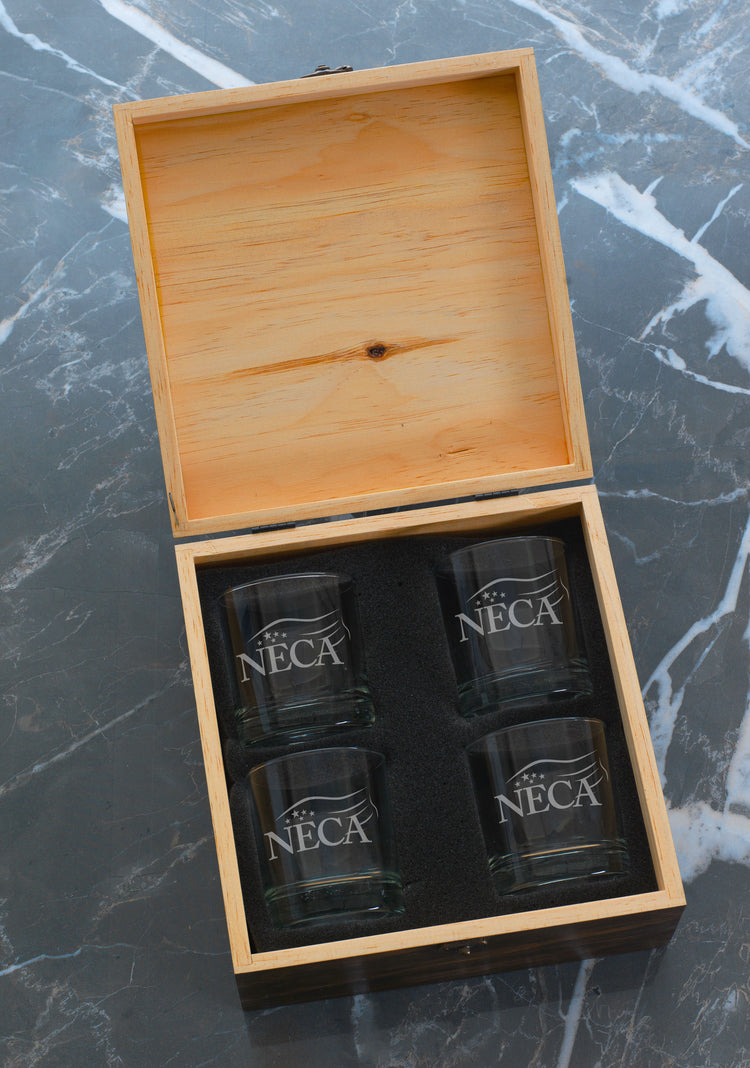 Manhattan 4-Piece Rocks Glass and Coaster Set