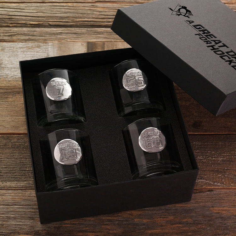 T Round Rocks Glass York Round Rocks Glass Set of 4 with Custom Medallion