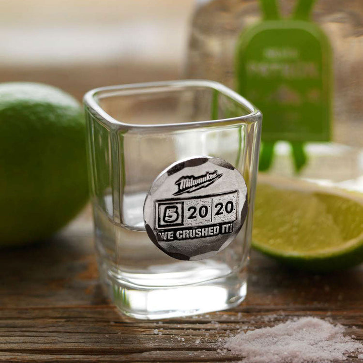 Square Shot Glass with Medallion